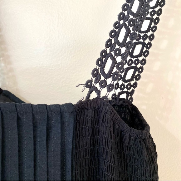 Parker June Embroidered Maxi Dress Black White Added Straps Medium - Picture 7 of 11